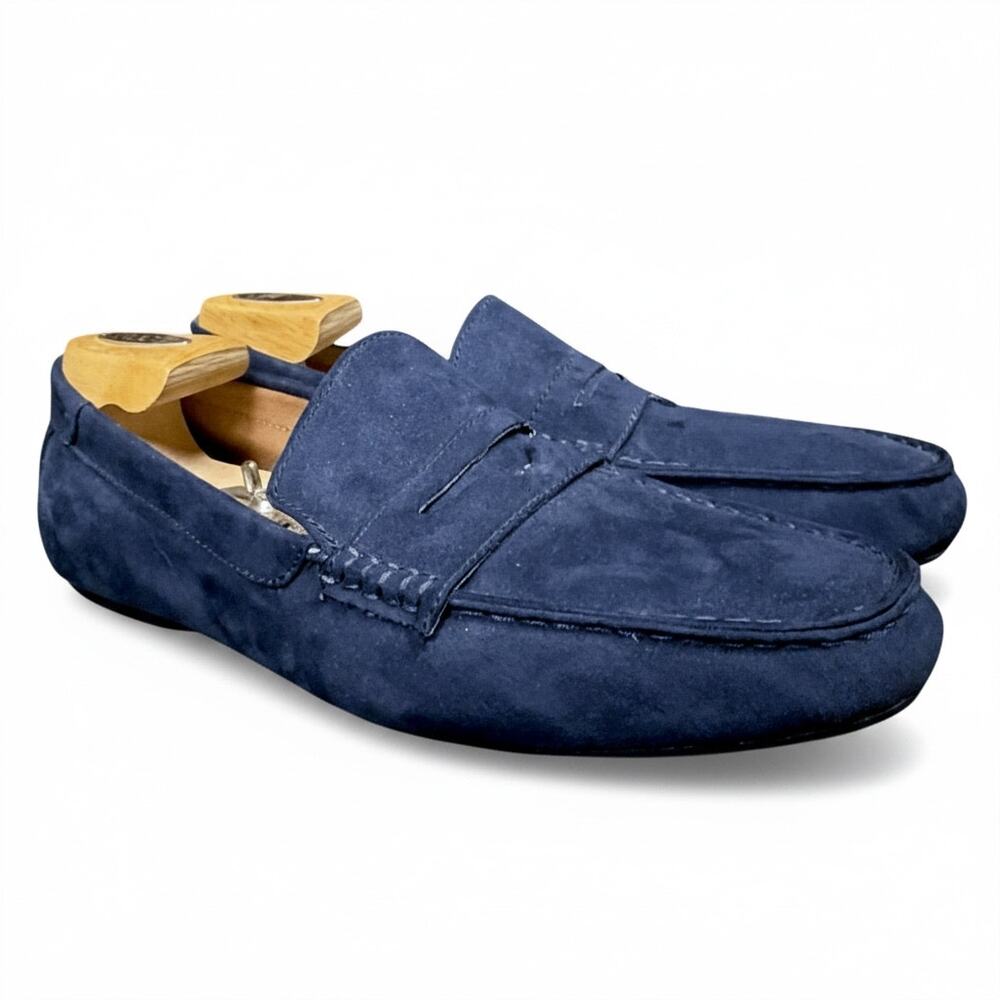 H&M Faux Suede Slip-on Penny Loafer Driving Shoes Men's EU 41 8 8.5 Navy Blue